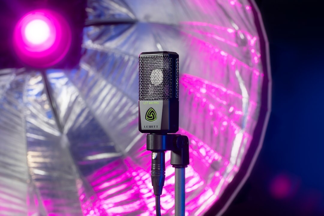 Broadcast microphone in professional TV studio